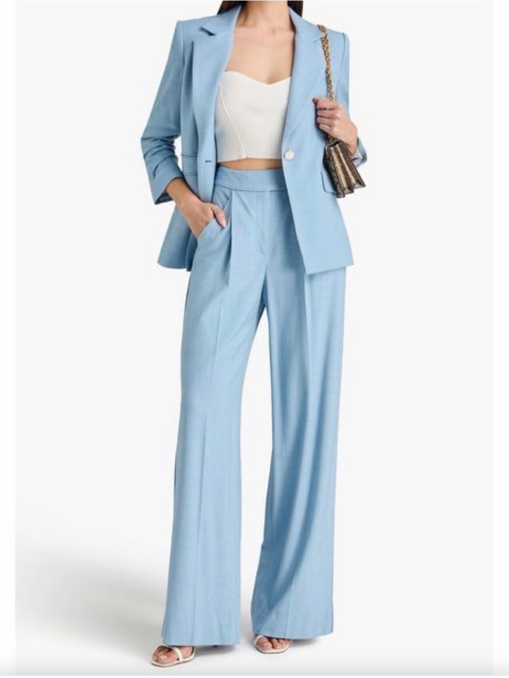 Veronica Beard Marbeau Wide - Leg pant High waist , Color Light Blue size 6